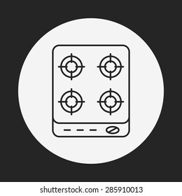 gas stove line icon