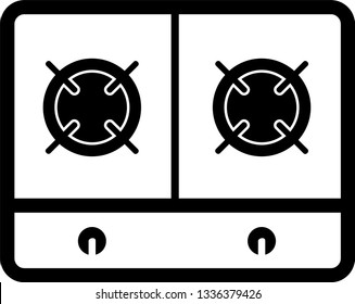 Gas stove line icon, outline vector sign, linear style pictogram isolated on white. Kitchen stove symbol, logo illustration. Editable stroke