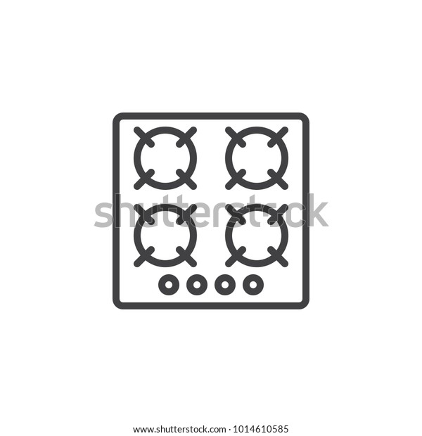 Gas Stove Line Icon Outline Vector Stock Vector (Royalty Free) 1014610585