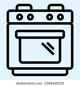 Gas stove line icon. Oven, cooker appliance for frying and cook food. Home-style kitchen vector design concept, outline style pictogram on white use for and app. Eps 10.