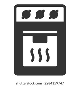 Gas stove with oven - icon, illustration on white background, glyph style