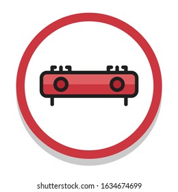 Gas stove single icon flat design