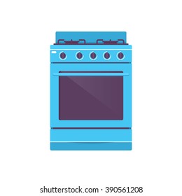 Gas stove, vector, flat