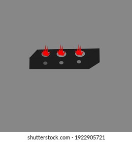 gas stove vector graphic design for kids coloring book