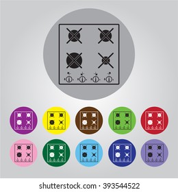 Gas stove vector icon