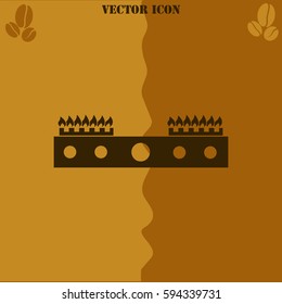 Gas stove vector  icon. Coffee symbol background.