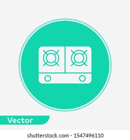 Gas stove vector icon sign symbol