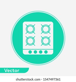 Gas stove vector icon sign symbol