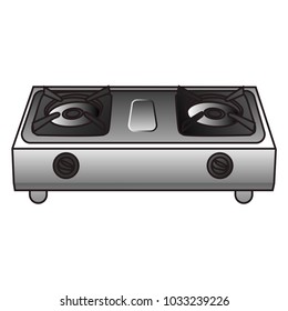 Gas Stove Vector Illustration 