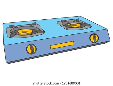 gas stove vector illustration,
isolated on white background.top view
