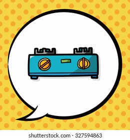 Gas stoves color doodle, speech bubble