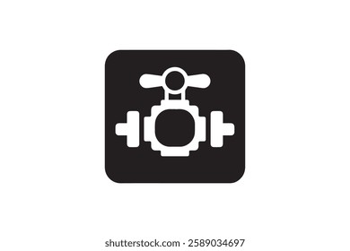 gas supply line icon vector silhouette isolated in white background