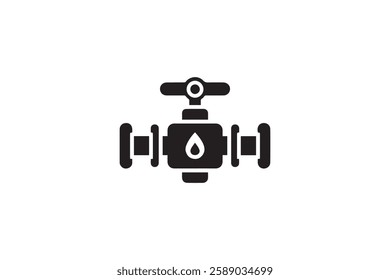 gas supply line icon vector silhouette isolated in white background