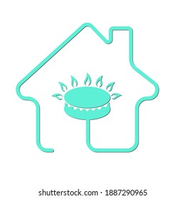 Gas Supply, Utility Icon. Vector Stock Illustration, Flat Style