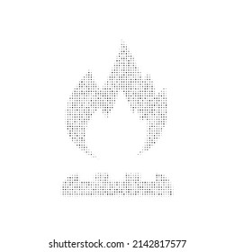 The gas symbol filled with black dots. Pointillism style. Vector illustration on white background