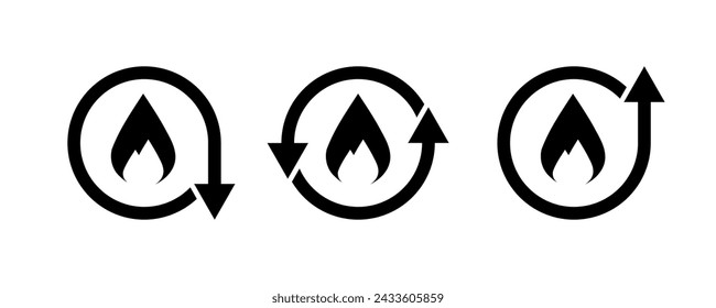 gas symbol with rounded up and down arrow