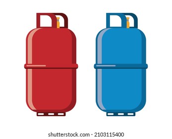 Gas Tank Cylinder, Liquefied Petroleum Gas Collection Icon Set.Gas LPG 12kg