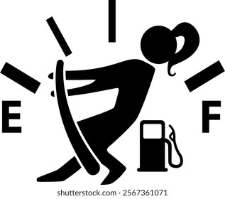 Gas Tank Decal Femal Digital EPs Vector graphics File