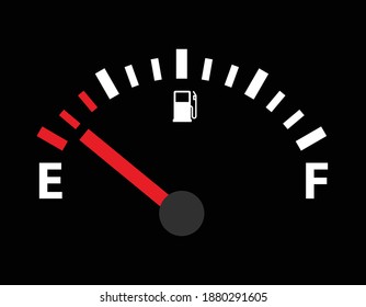 gas tank empty illustration, gas guage, vector illustration