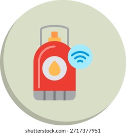 Icono de estilo de círculo plano del tanque de gas