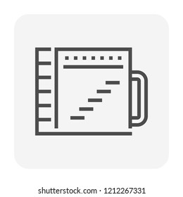 Gas tank icon design, black color, 64x64 perfect pixel and editable stroke.
