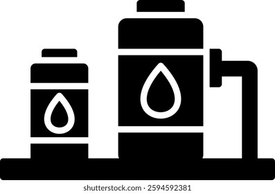 Gas Tank Icon Glyph Vector Illustration