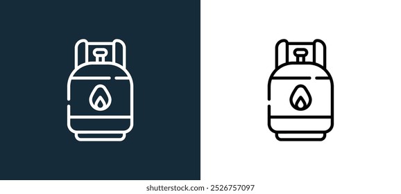 gas tank icon isolated on white and black colors. gas tank outline linear vector icon from danger collection for mobile apps, web and ui.