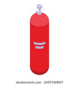 Gas tank icon isometric vector. Storage gasoline. Red gas can