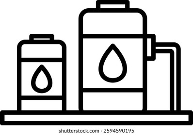 Gas Tank Icon Line Vector Illustration