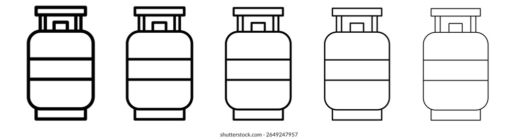 Gas tank icon thin line outline set or collection