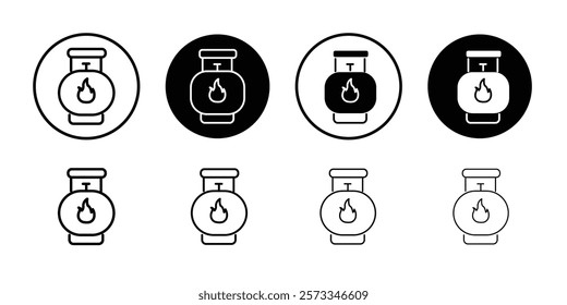 Gas tank icon vector line logo mark or symbol set collection outline style