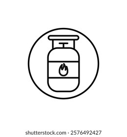 Gas tank icon vector outline logo sign