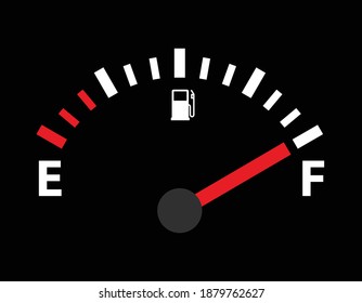 Gas Tank Illustration, Gas Guage, Vector Illustration