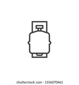 Gas tank line icon. linear style sign for mobile concept and web design. Propane gas container outline vector icon. Symbol, logo illustration. Vector graphics