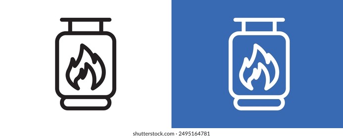 Gas tank logo sign set vector outline