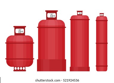 Gas tank set in flat style.