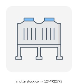 Gas tank storage icon, editable stroke.