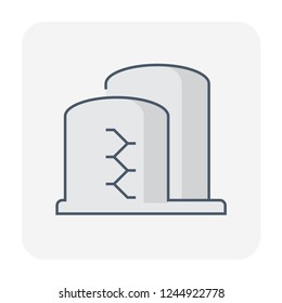 Gas tank storage icon, editable stroke.