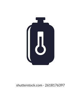 Icono de temperatura del tanque de gas, cilindro de gas comprimido