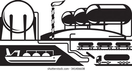 Gas tank terminal - vector illustration