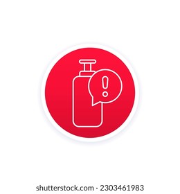 gas tank warning icon, line vector design