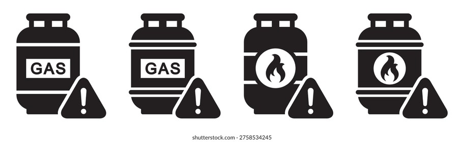 Gas tank warning icon, vector illustration