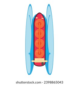 Icono del petrolero de gas vector isométrico. Barco de carga mercante grande e icono de la ola oceánica. Buque de carga, transporte de agua, vista superior