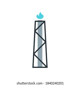 Gas torch icon. Element from the set dedicated to oil and gas production, processing and transportation.