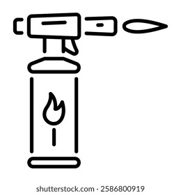 Gas torch icon in linear style 