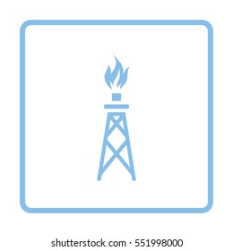 Gas tower icon. Blue frame design. Vector illustration.