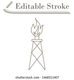 Gas Tower Icon. Editable Stroke Simple Design. Vector Illustration.