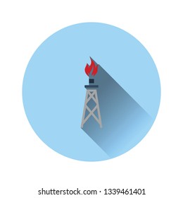 Gas tower icon. Flat color design. Vector illustration.
