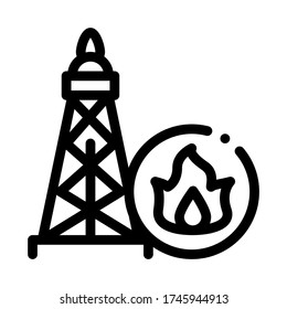 vector de icono de la torre de gas. señal de la torre de gas. ilustración de símbolo de contorno aislado