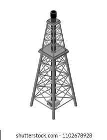 Gas tower Isometric . Industrial object. Vector illustration